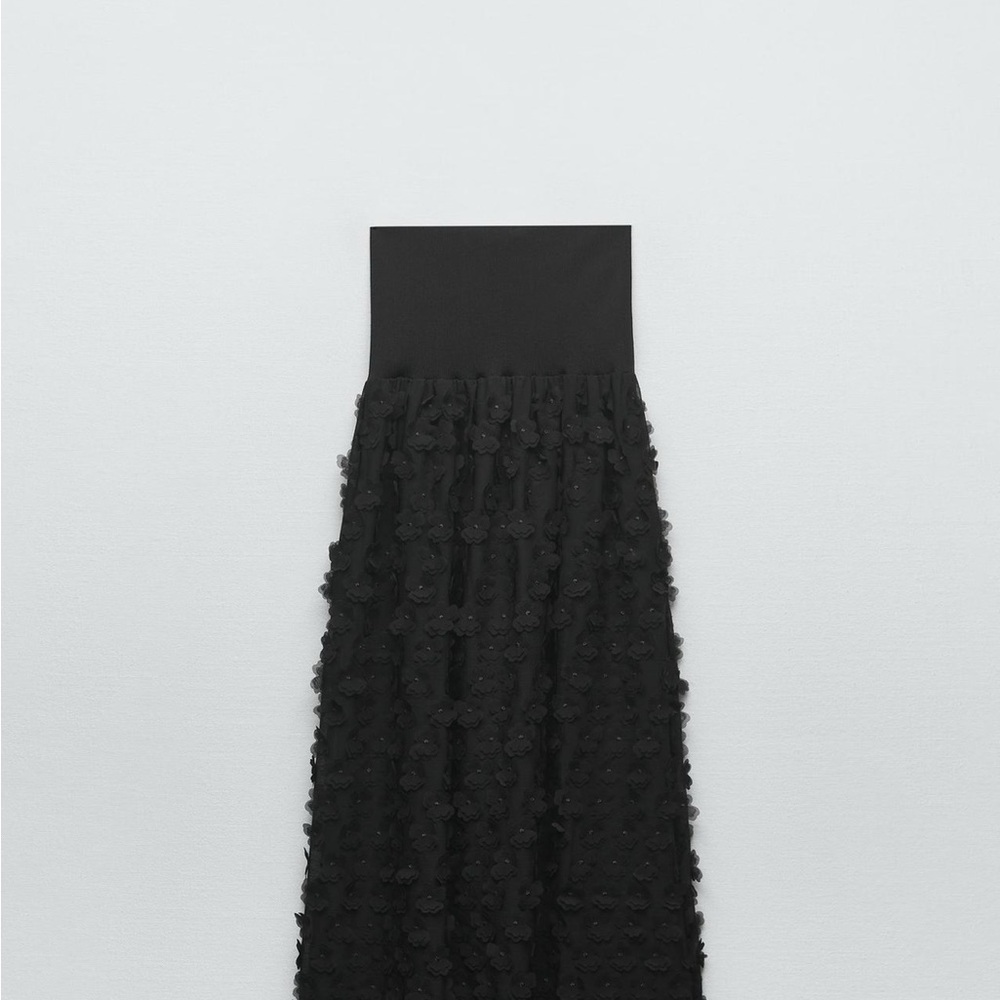 Zara Black Textured Maxi dress